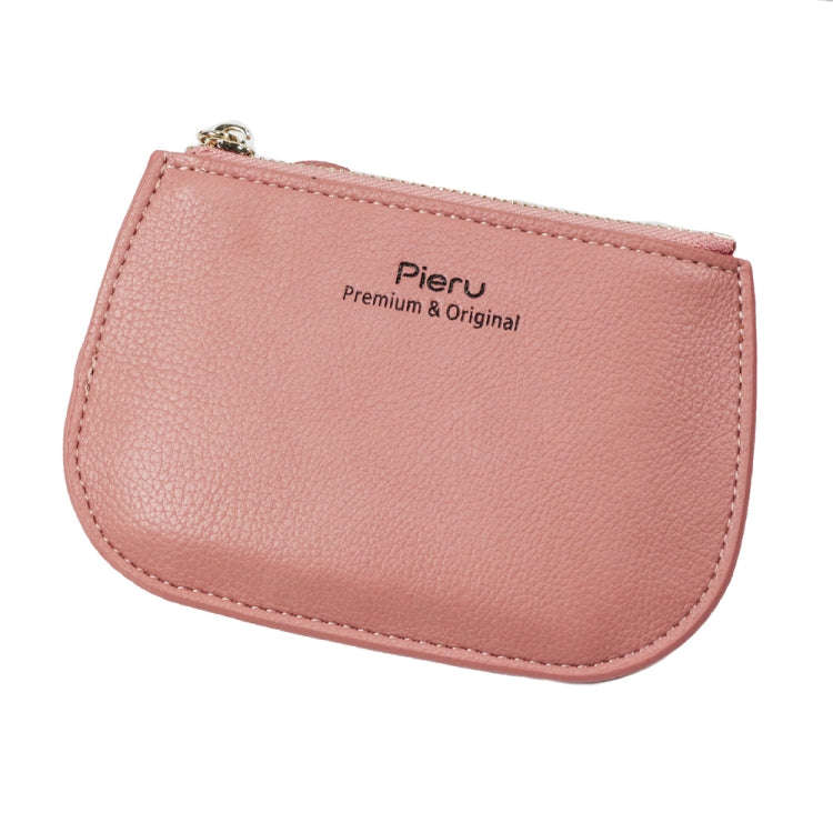 Leisure Ultra-thin Ladies Coin Purse Zippered Mini Wallet(Pink)