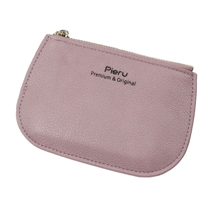 Leisure Ultra-thin Ladies Coin Purse Zippered Mini Wallet(Light Purple)