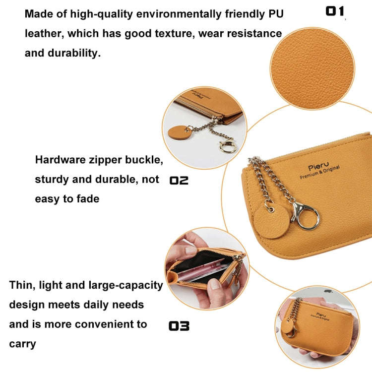 Leisure Ultra-thin Ladies Coin Purse Zippered Mini Wallet(Pink)