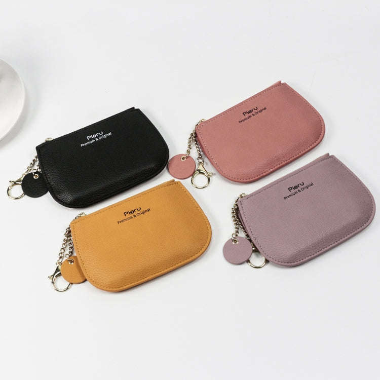 Leisure Ultra-thin Ladies Coin Purse Zippered Mini Wallet(Pink)