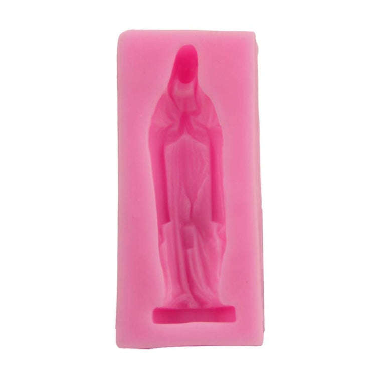 Virgin Mary Fondant Silicone Cake Molds DIY Chocolate Clay Mold Pastry Baking Tool(Pink)