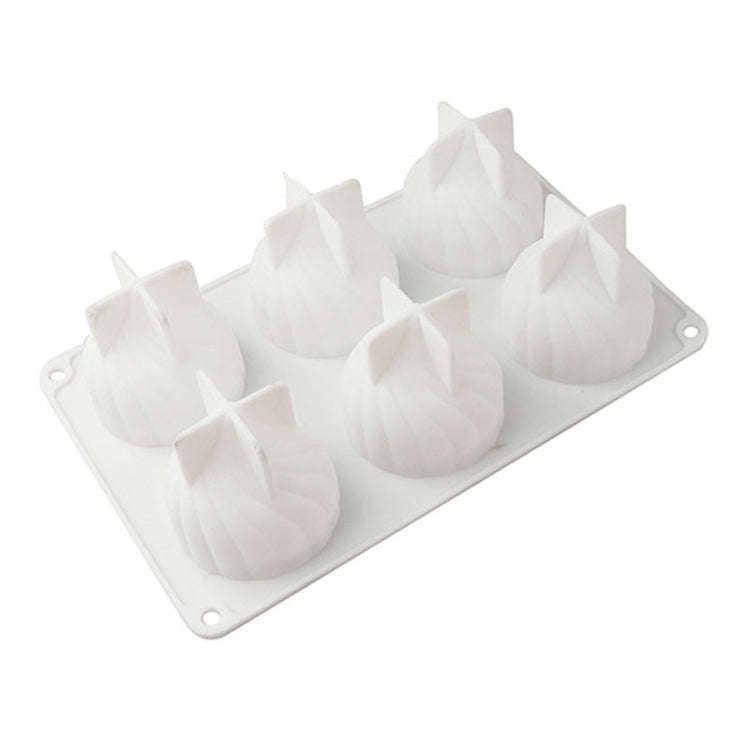 GT-106 6 Cavity Swirl Mousse Cake Mold Chocolate Baking French Dessert Onion Shape Silicone Mold