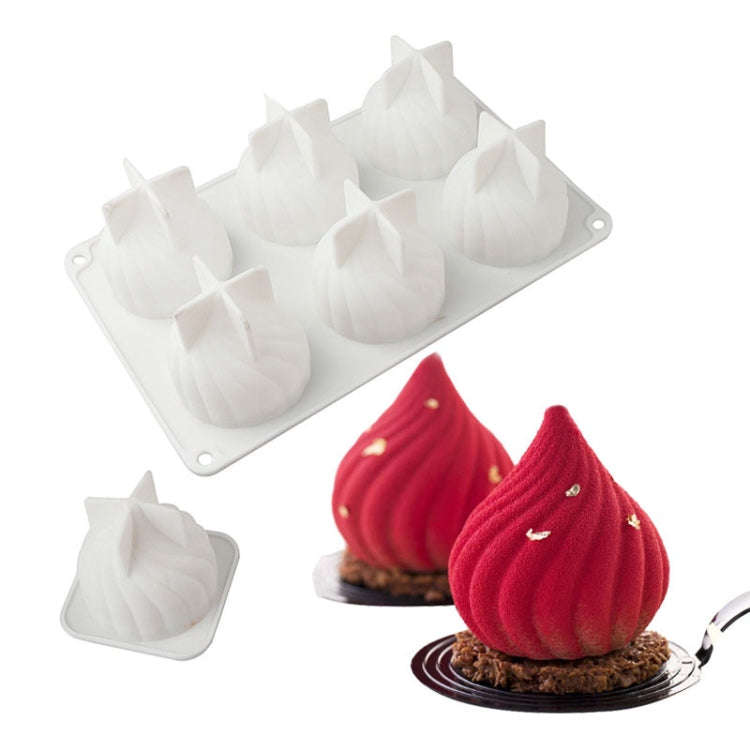 GT-106 6 Cavity Swirl Mousse Cake Mold Chocolate Baking French Dessert Onion Shape Silicone Mold
