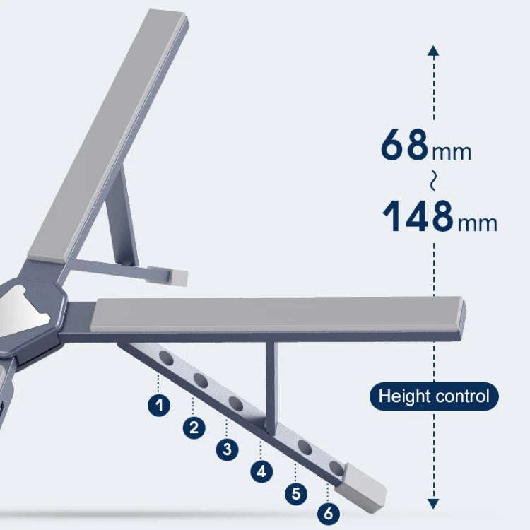XY-1 5-In-1 Laptop Docking Station Stand Increased Folding Heat Dissipation HUB Bracket(Gray)