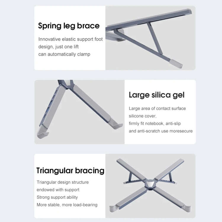 XY-1 5-In-1 Laptop Docking Station Stand Increased Folding Heat Dissipation HUB Bracket(Silver)