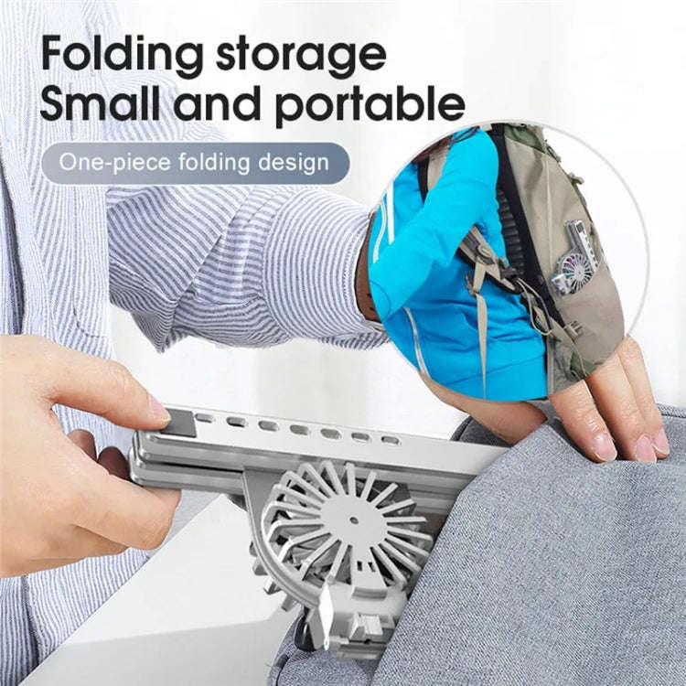 C9 Pro RGB Ambient Light Foldable Fan Cooling Laptop Aluminum Alloy Heightening Stand, Color: Silver