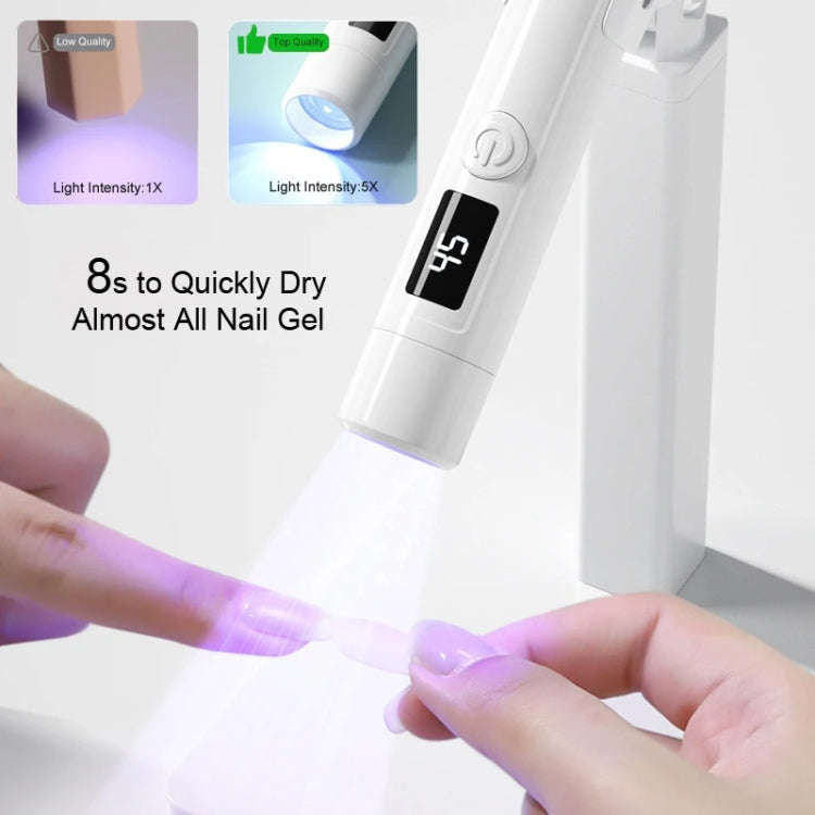 Rechargeable Mini UV Led Lamp for Nails Gel Dry With 360 Degree Rotating Stand(White)