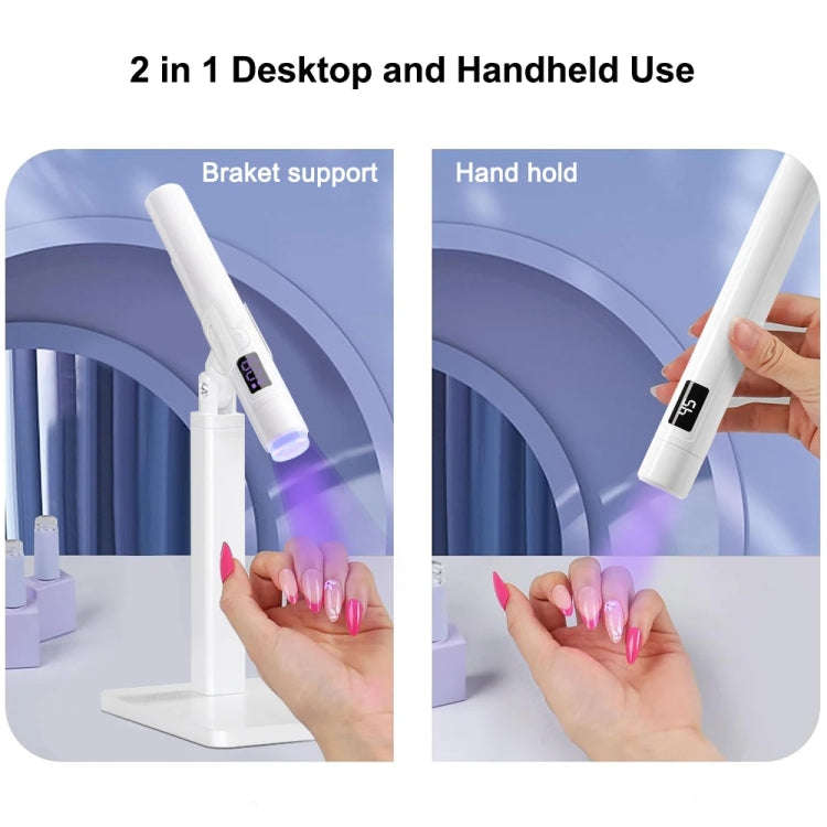 Rechargeable Mini UV Led Lamp for Nails Gel Dry With 360 Degree Rotating Stand(White)
