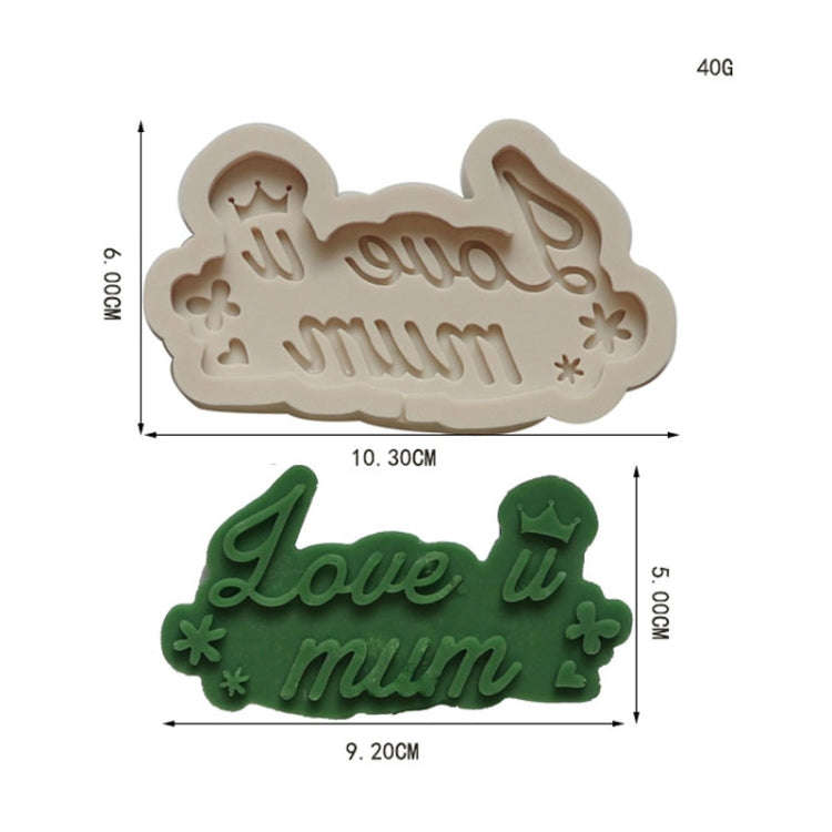 Mother Day Fondant Chocolate Silicone Mold Cake Decoration Baking Love Mother Word Mold, Color: M...