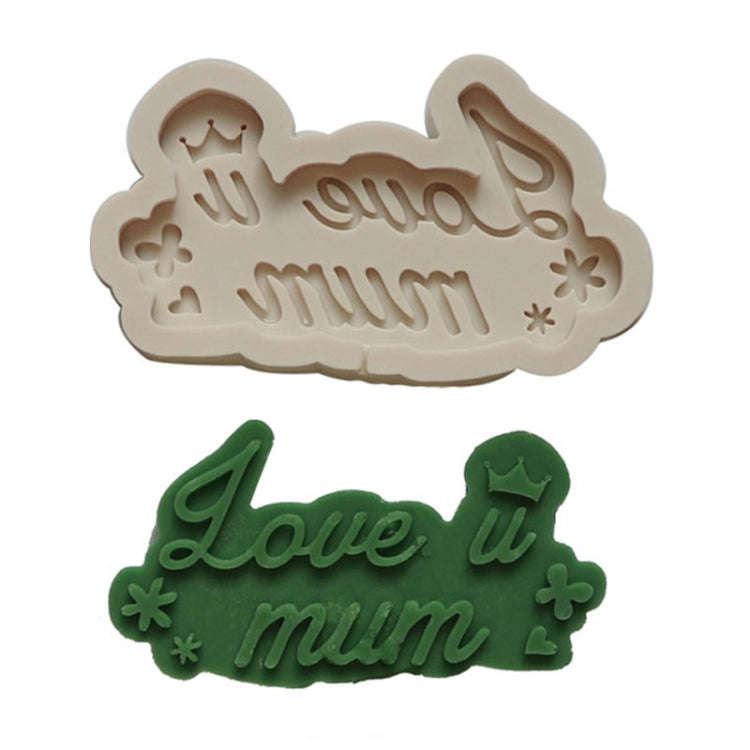 Mother Day Fondant Chocolate Silicone Mold Cake Decoration Baking Love Mother Word Mold, Color: M...
