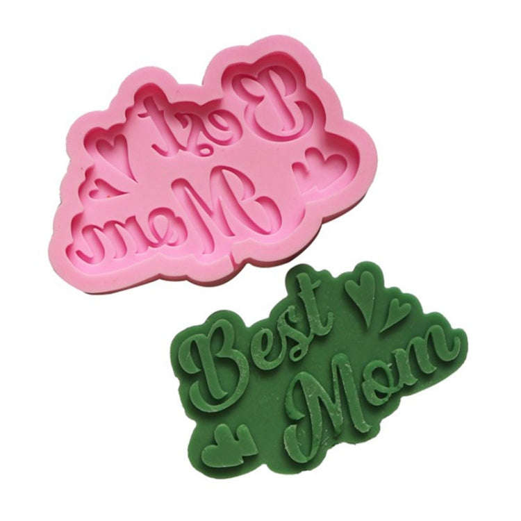Mother Day Fondant Chocolate Silicone Mold Cake Decoration Baking Love Mother Word Mold, Color: M...
