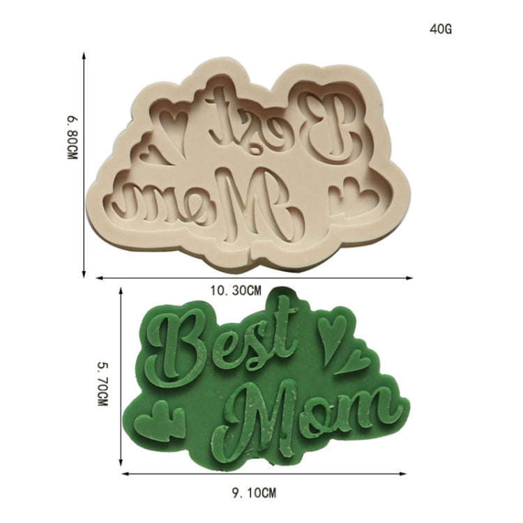 Mother Day Fondant Chocolate Silicone Mold Cake Decoration Baking Love Mother Word Mold, Color: M...