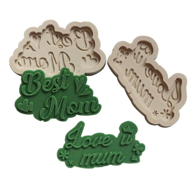 Mother Day Fondant Chocolate Silicone Mold Cake Decoration Baking Love Mother Word Mold, Color: M...