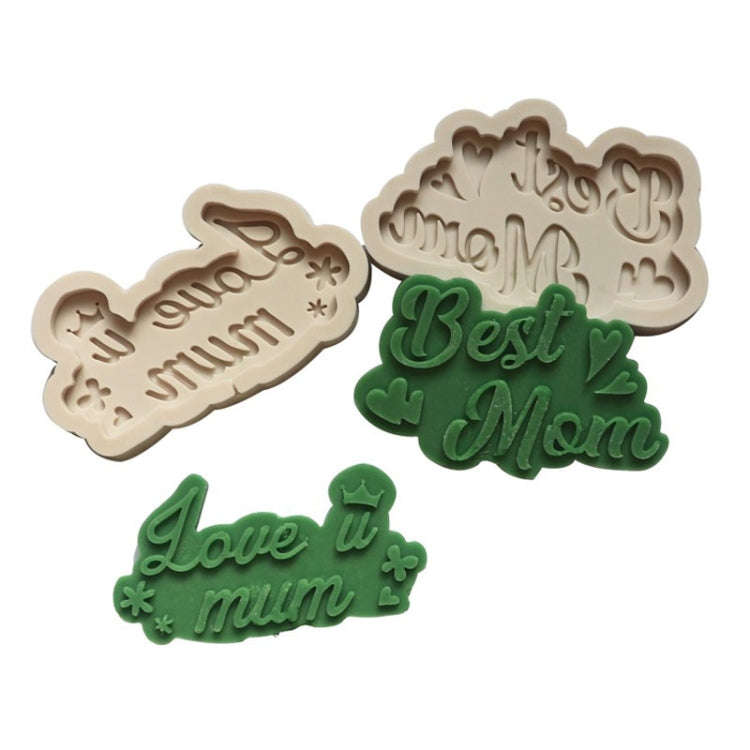 Mother Day Fondant Chocolate Silicone Mold Cake Decoration Baking Love Mother Word Mold, Color: M...