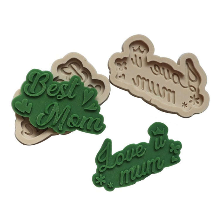 Mother Day Fondant Chocolate Silicone Mold Cake Decoration Baking Love Mother Word Mold, Color: M...