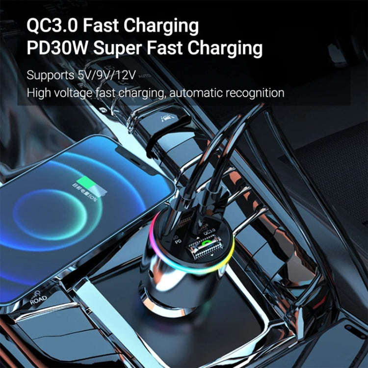 Car Bluetooth Voltage Detection MP3 Player Wireless Charger(Silver)