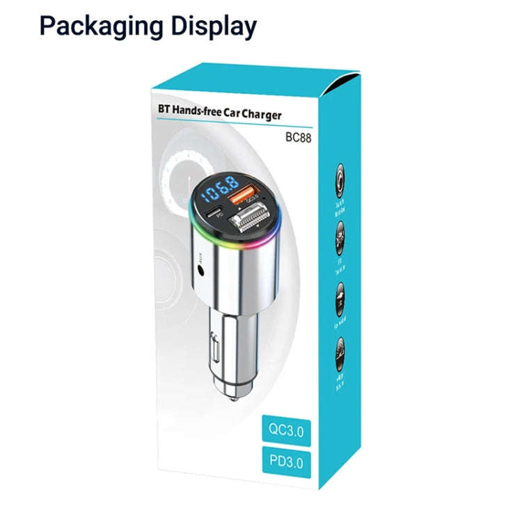 Car Bluetooth Voltage Detection MP3 Player Wireless Charger(Silver)