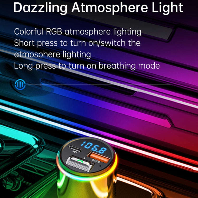 Car Bluetooth Voltage Detection MP3 Player Wireless Charger(Silver)