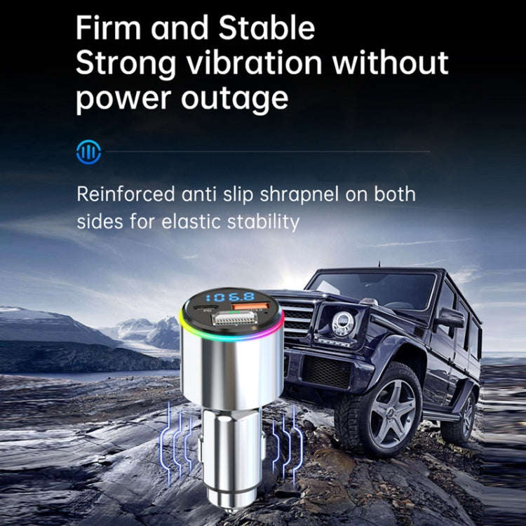 Car Bluetooth Voltage Detection MP3 Player Wireless Charger(Silver)