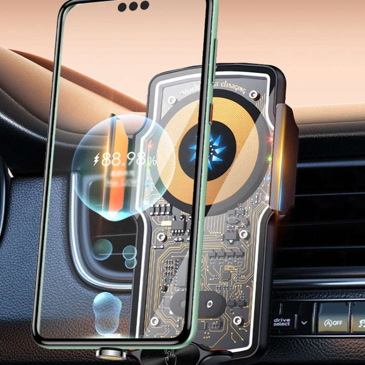 Car Magsafe Wireless Charger Transparent Induction 120W Fast Charging Universal Mobile Phone Brac...