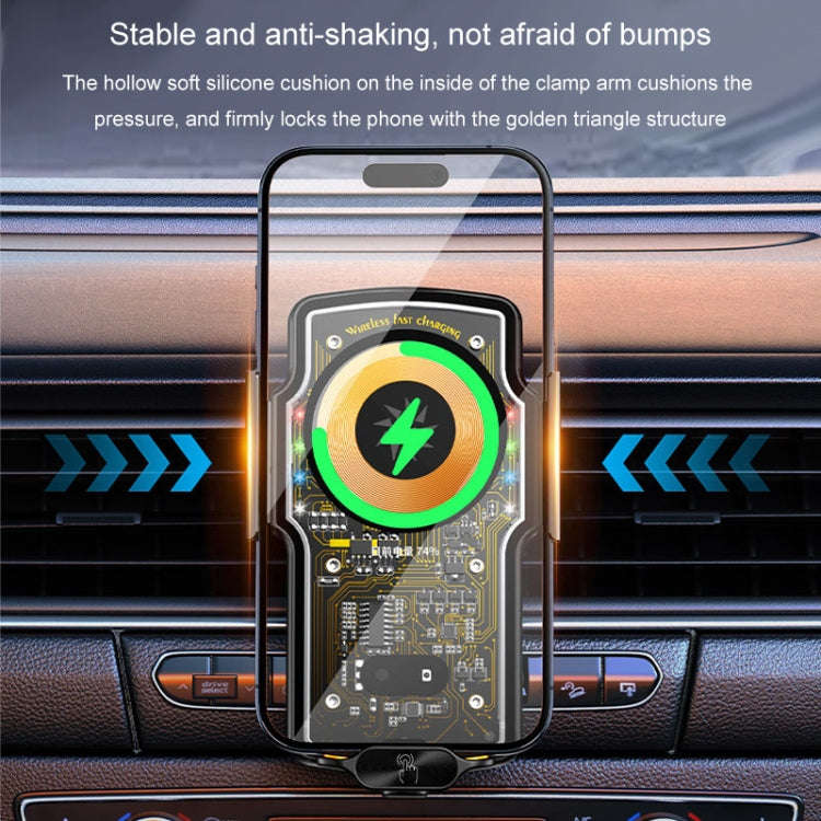 Car Magsafe Wireless Charger Transparent Induction 120W Fast Charging Universal Mobile Phone Brac...