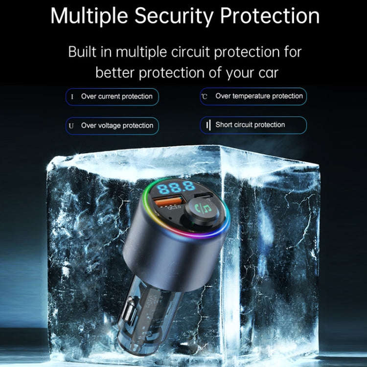 48W Car Bluetooth MP3 Player with Fast Charging(Black)