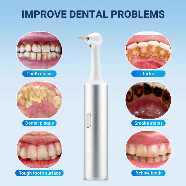 5 In 1 Electric Tooth Polisher USB Rechargeable Dental Scaler Toothbrush(M15 Silver)