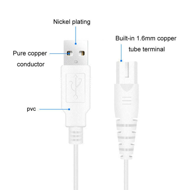 1.25m For Shaver / Water Refill Device USB TTo 8-Figure Tail Charging Cable Power Cord(Black)