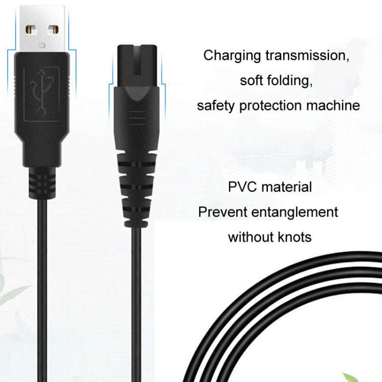 1.25m For Shaver / Water Refill Device USB TTo 8-Figure Tail Charging Cable Power Cord(Black)