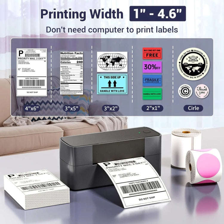 Phomemo PM245-BT Bluetooth Shipping Label Printer Support Labels Width  1- 4.6 Inch(UK Plug)