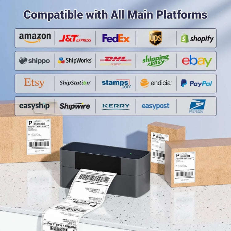 Phomemo PM245-BT Bluetooth Shipping Label Printer Support Labels Width  1- 4.6 Inch(UK Plug)