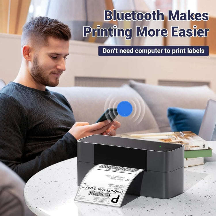 Phomemo PM245-BT Bluetooth Shipping Label Printer Support Labels Width  1- 4.6 Inch(UK Plug)