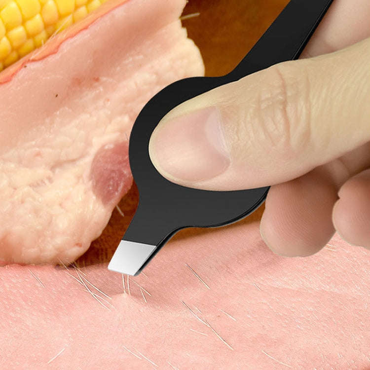 Stainless Steel Tweezers Hair Puller Chicken And Duck Feather Plucking Tool(Black)