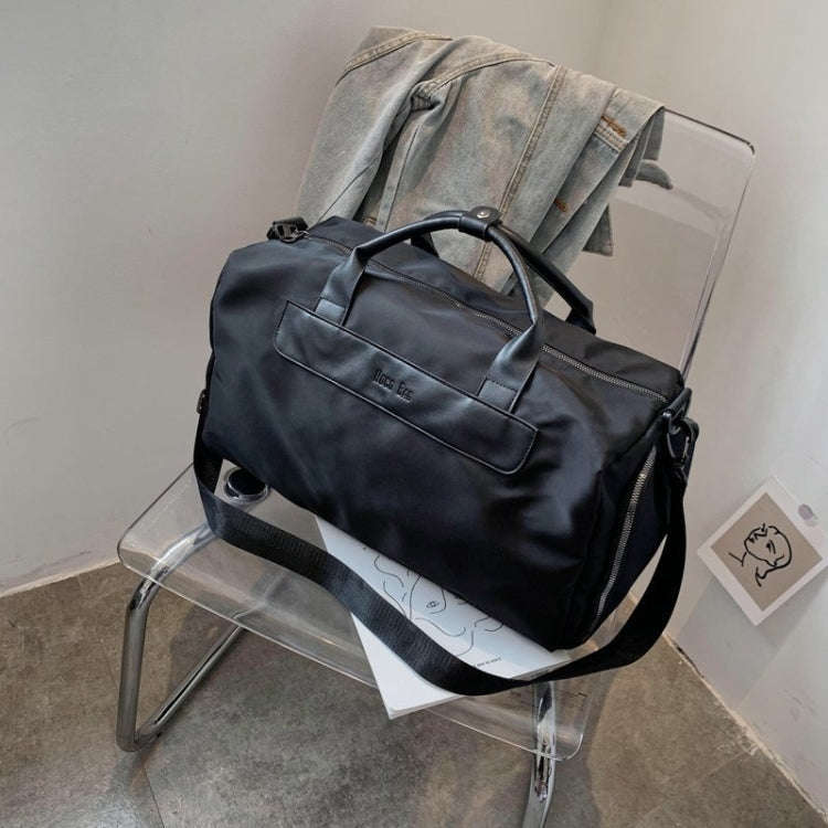 Large Capacity Portable Fitness Sports Handbag Leisure Travel Bag with Shoe Compartment(Black)