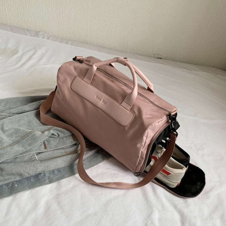 Large Capacity Portable Fitness Sports Handbag Leisure Travel Bag with Shoe Compartment(Khaki)