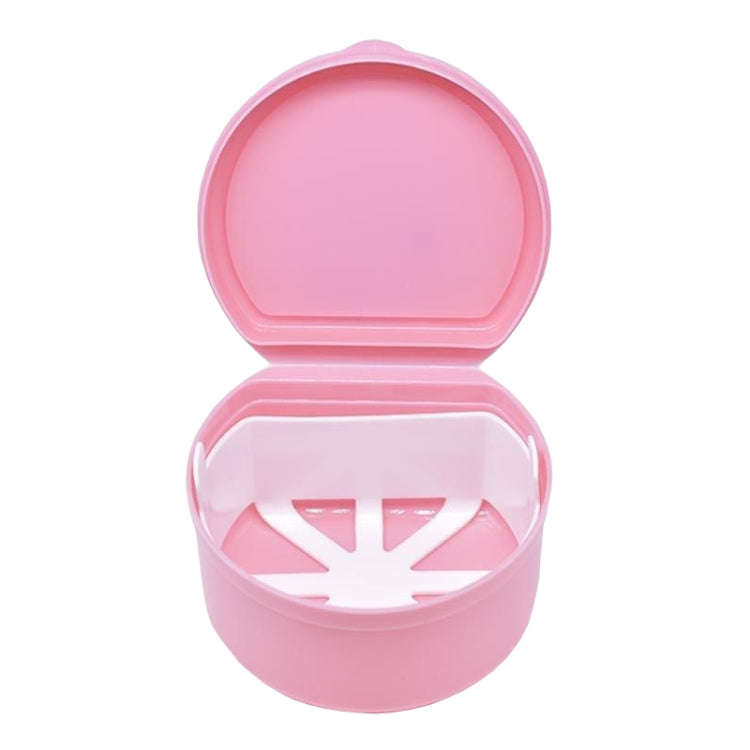 Braces Soaking Storage And Cleaning Box Portable Dental Reservation Case(Pink)