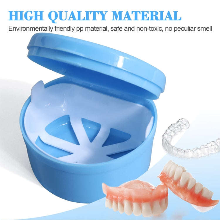 Braces Soaking Storage And Cleaning Box Portable Dental Reservation Case(Blue)