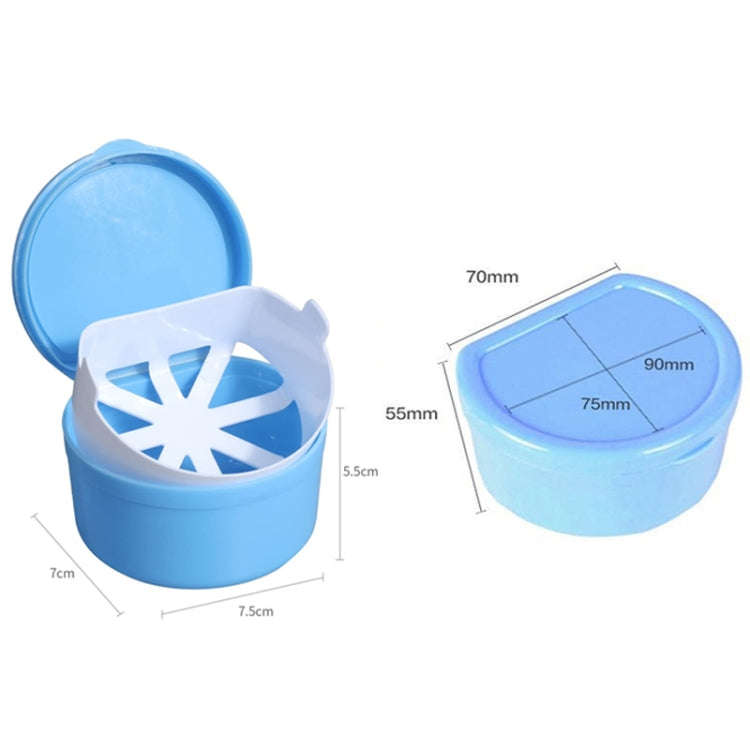 Braces Soaking Storage And Cleaning Box Portable Dental Reservation Case(Blue)