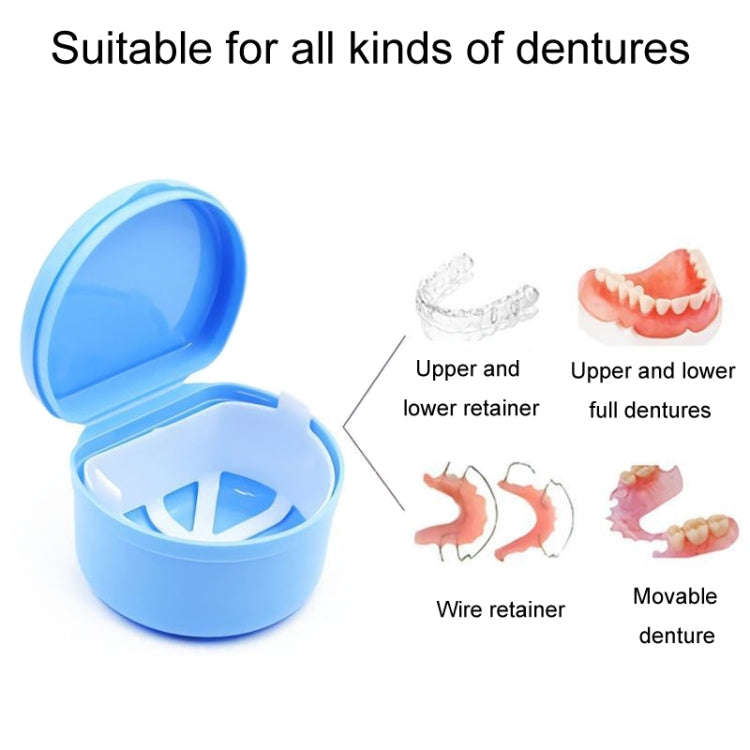 Braces Soaking Storage And Cleaning Box Portable Dental Reservation Case(Blue)