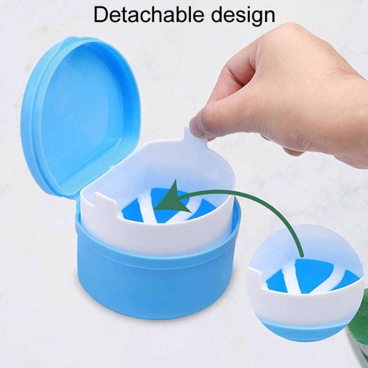 Braces Soaking Storage And Cleaning Box Portable Dental Reservation Case(Blue)