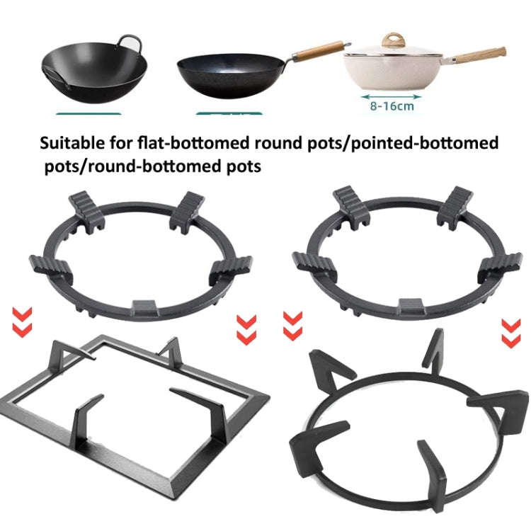 Gas Stove Anti-Slip Rack Cast Iron Anti-Slip Wok Support Ring(Black)