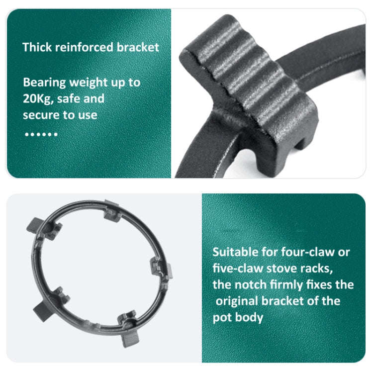 Gas Stove Anti-Slip Rack Cast Iron Anti-Slip Wok Support Ring(Black)
