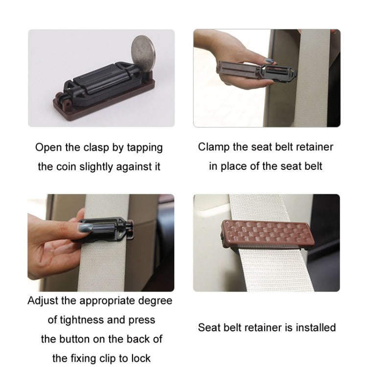 Car Safety Belt Limiter Buckle Anti-Strangle Clip(Black)