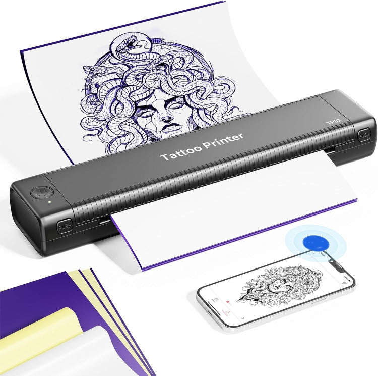 Phomemo TP81 A4 Wireless Thermal Printer Tattoo Template Printer(Black)