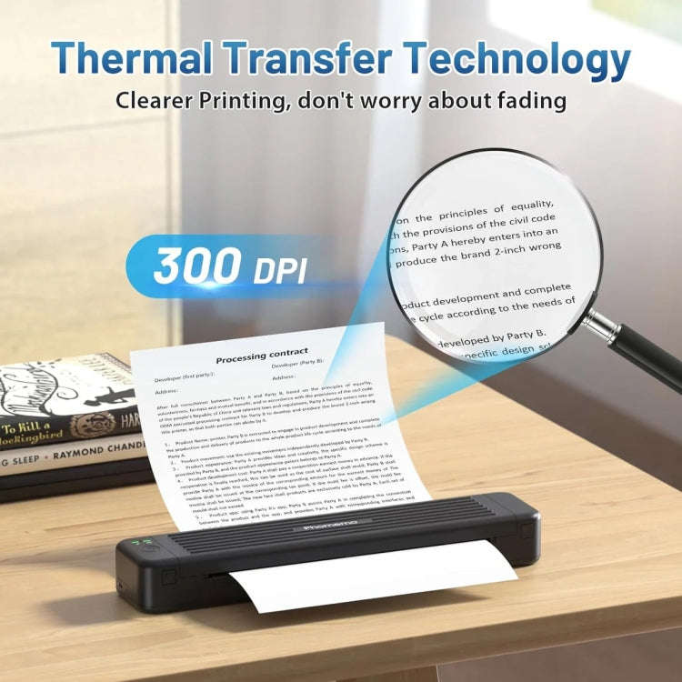 Phomemo P831 Bluetooth Portable Thermal Transfer Printer Support A4 / Letter / A5 / B5 Plain Pape...