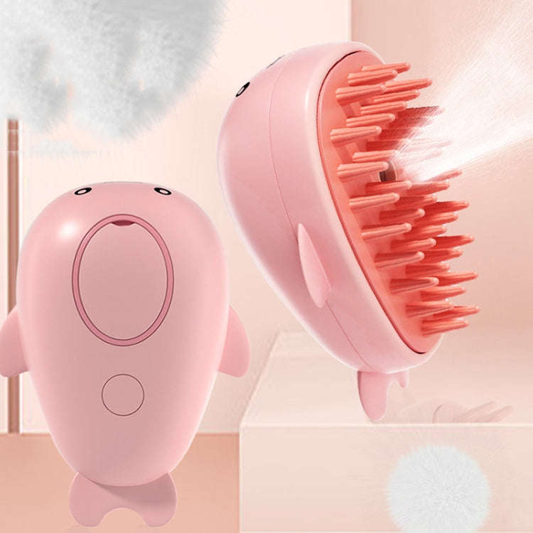 Pet Spray Steamy Brush Cat Dog Grooming Massage Comb(Dolphin Pink)