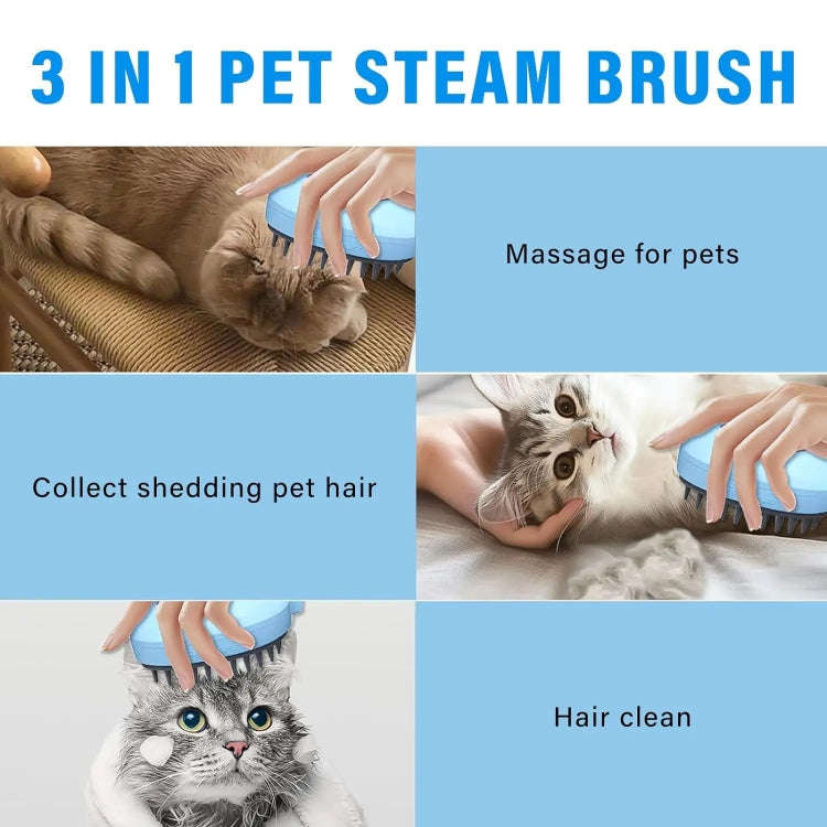 Pet Spray Steamy Brush Cat Dog Grooming Massage Comb(Dolphin Pink)
