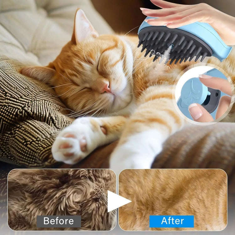 Pet Spray Steamy Brush Cat Dog Grooming Massage Comb(Dolphin Pink)