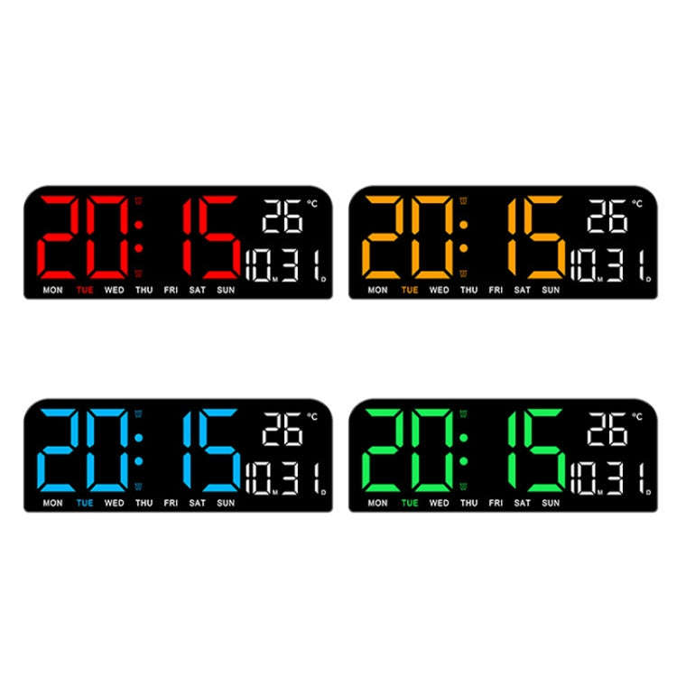 LED Screen Digital Display Desktop Alarm Clock Multifunctional Decoration Wall Clock(Green)