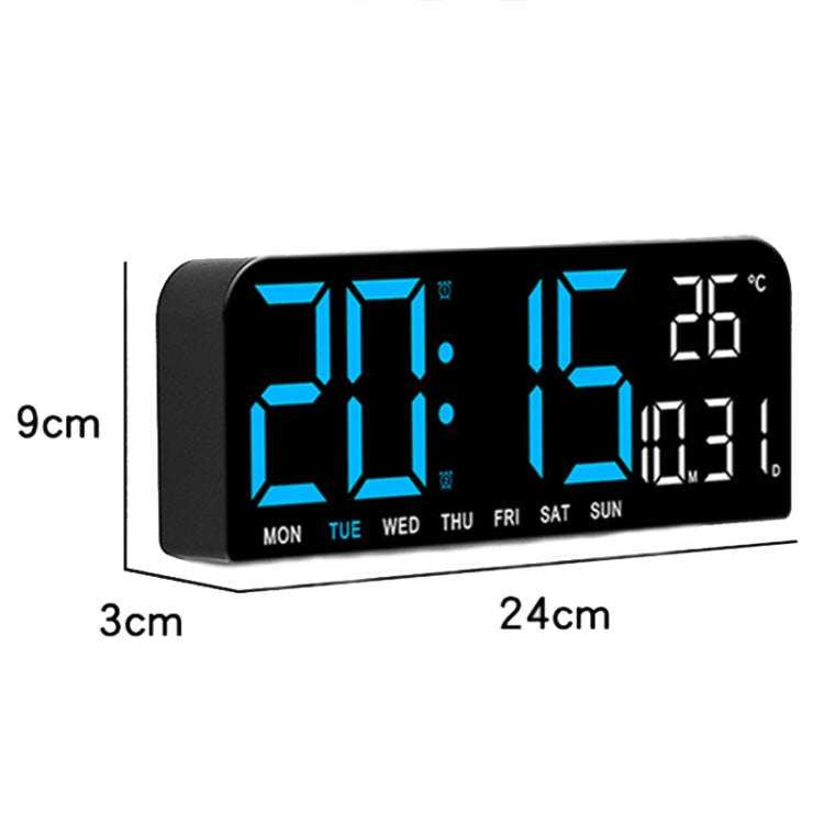 LED Screen Digital Display Desktop Alarm Clock Multifunctional Decoration Wall Clock(Green)